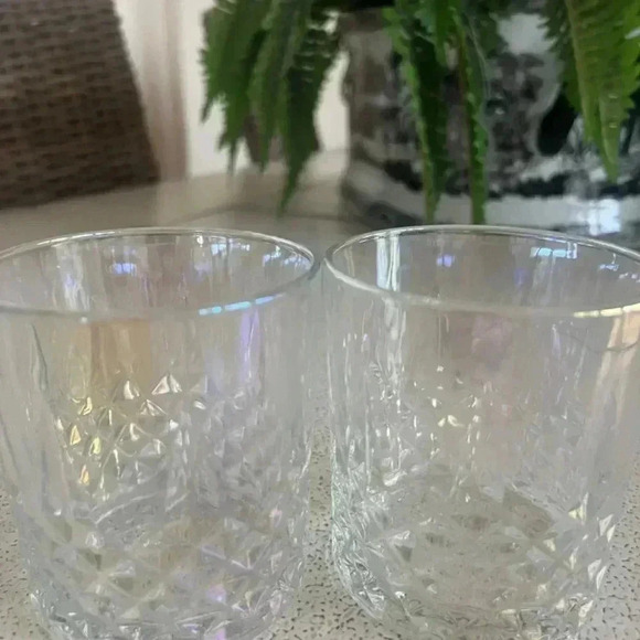 Whiskey Glasses x 2 Pearl Iridescent Color 12 oz - Picture 6 of 6
